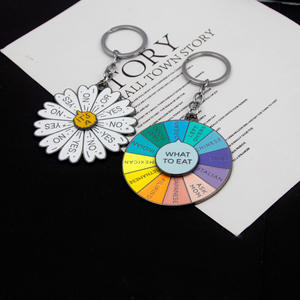 Porte-clés rotatif créatif pour prendre des décisions, Daisy Yes/No & Food Choice Spinner, porte-clés en métal pour des cadeaux amusants pour <span class=keywords><strong>les</strong></span> étudiants et <span class=keywords><strong>les</strong></span> adultes - Product Image 1