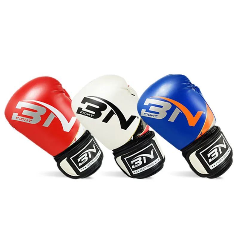 Luvas de boxe para crianças BN, luvas brancas de 6 onças com logotipo personalizado para crianças, muay thai, mma, sparring, boxe, arte marcial, treinamento, chute, boxe