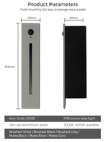 Lampe murale moderne en aluminium pour escaliers, avec détecteur de mouvement, LED encastrée pour la maison et le bureau - Dimmable, CRI élevé 90, 3000K/4000K