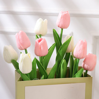 Vente en gros de fleurs artificielles PU tulipe Mini fleurs tige de fleur émulationnelle unique pour la décoration de gâteau de fête de mariage