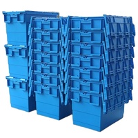 Bac de stockage en plastique robuste, empilable et emboîtable, avec couvercle, grande capacité, pour entrepôt, distribution, transport et logistique