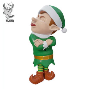 Grand elfe de taille réelle Statue de dessin animé de Noël Décoration de vacances Cadeau d'art en résine à vendre Elfes fabriqués en fibre de verre de qualité supérieure - Product Image 6