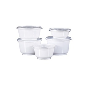Conteneur alimentaire rond en plastique jetable, épaissi, blanc, avec couvercle, pour soupe et nouilles à emporter - Product Image 4