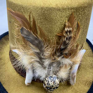 قبعة فودو بولوكو ستيمبانك للنساء والرجال مع زخارف من العظام والشعر، مقاس واحد، للاستخدام في الحفلات، مناسبة لجميع الفصول، مصنوعة من البوليستر/القطن - Product Image 6