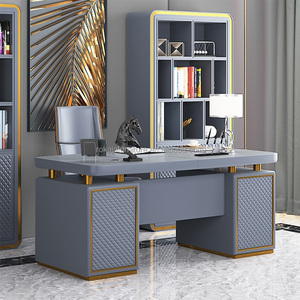 Cao cấp thiết kế ông chủ bàn văn phòng đặt văn phòng hiện đại máy tính bàn và ghế biệt thự sang trọng nhà da viết Bàn Bàn Bộ - Product Image 4