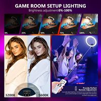 NEEWER Anneau lumineux LED avancé de 18 pouces avec trépied et support pour téléphone pour l'éclairage photographique