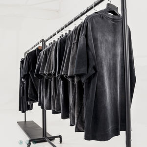 Ropa de Hombre Unisex Holgada de Algodón de Diseño Personalizado, Pantalones Cortos Deportivos Extra Grandes Desgastados, Camiseta de 200 g/m², Algodón 100 % Pesado con Ácido - Product Image 4