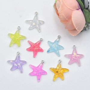 Bonitos dijes de estrella de poder con purpurina de resina celestial para joyería DIY para collar, pulsera, pendiente, bolsa artesanal, decoración de llavero - Product Image 3