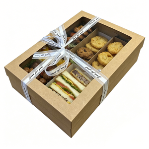 Caja <span class=keywords><strong>de</strong></span> Charcutería al por Mayor, Empaque <span class=keywords><strong>de</strong></span> Papel Personalizado con Ventana para Picnic Familiar, Catering, Fiestas y Platos Compartidos - Product Image 6