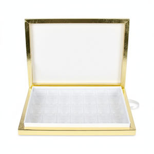 Boîtes cadeaux en carton vides de luxe à 24 emplacements, séparateur 6x4, emballage de luxe doré pour chocolats artisanaux de Noël - Product Image 2