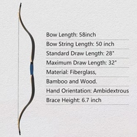 Arc long traditionnel PMZ Archery Ming Xiaoshao, arc à cheval, arc recurve mongol