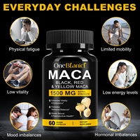Capsules de Poudre de Racine de Maca Noire Bio, Extrait de Plantes Pour Hommes, Supplément Ultime de Maca Noire