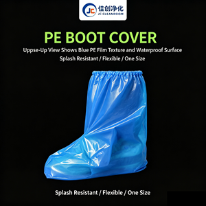 Capa de Bota Descartável OEM Impermeável Microporosa Transparente Antiderrapante de Plástico HDPE PE Não Tecido para Proteção de Calçados - Product Image 2