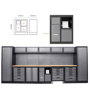 Sistem kabinet meja kerja mekanik pemasangan dinding Sodor pabrik Luoyang dapat disesuaikan Peralatan bengkel mobil OEM untuk perbaikan - Product Image 3