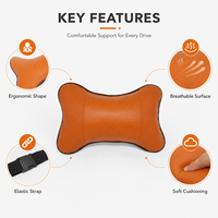 Coussin de nuque portable pour voiture avec surface perforée respirante, appui-tête universel pour voiture avec design en forme d'os