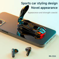 Écouteurs sans fil TWS RK-C521 L24 en forme de voiture, casque stéréo, mini écouteurs sportifs en forme de voiture avec microphone et boîtier de charge