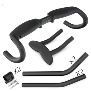 Road Bike Carbon Fibre Racing Rest Handlebar Triathlon TT Style 31.8mm Racing Bicycle Handlebar