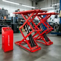 El más vendido: Elevador de tijera hidráulico portátil de alta resistencia, de elevación completa y media, el más popular y seguro para coches.