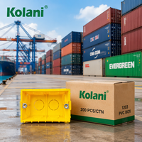 Caja de Conexiones Doble de PVC Amarillo Brillante Kolani de 2x4 Pulgadas, Caja Trasera para Montaje Empotrado y en Superficie con Tuerca Metálica Integrada
