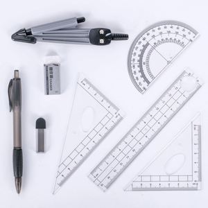 School <b>Office</b> Stationery Painting 8 Piece Compass Ruler Kits Student Exam <b>Drawing</b> Tool Protractor Set - Product Image 1