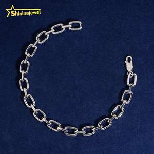 RTS US Warehouse Local Stock Pass Diamond Tester <strong>Solid</strong> 925 Sterling <strong>Silver</strong> Hip Hop Jewelry 7mm Infinity Moissanite <strong>Bracelet</strong> - Product Image 3