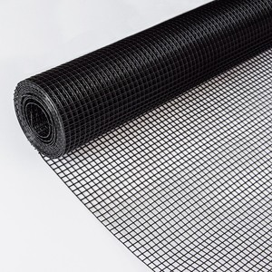 Jauge 19 Tissu de quincaillerie en PVC noir de 0.25 pouces Clôture de <span class=keywords><strong>poulailler</strong></span> de 36 pouces et 50 pieds Fil d'acier enduit de vinyle Porte en treillis d'acier noir - Product Image 2