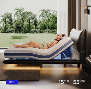 Умная кровать с регулировкой нулевой гравитации, обивка из натуральной кожи, плавающая платформа, полный комплект для двоих, беспроводное управление - Product Image 4