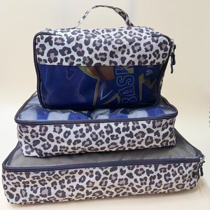 3 tailles de sacs de rangement de voyage en maille de nylon motif léopard vêtements chaussures emballage Cube pleine impression bagages organisateur sacs - Product Image 3