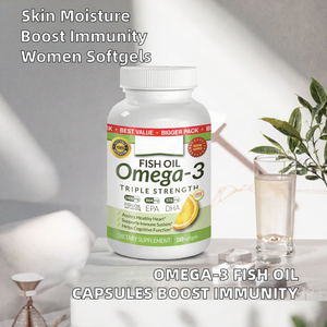 Huile de foie de poisson riche en oméga-3 EPA DHA, huile de poisson des grands fonds, soutient le système immunitaire, hydratation naturelle de la peau pour adultes, capsules molles - Product Image 2