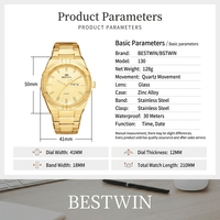 Montre à quartz pour homme avec calendrier, cadran soleil, lunette géométrique, bracelet en acier inoxydable, étanche, style business décontracté