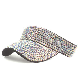 Lrt Bán Buôn Mùa Hè Phụ Nữ Long Lanh Ngoài Trời Cap Phụ Nữ Bãi Biển Sun Visor Cap Nhiều Màu Bling Rỗng Top Rhinestone Sun Visor Mũ - Product Image 2