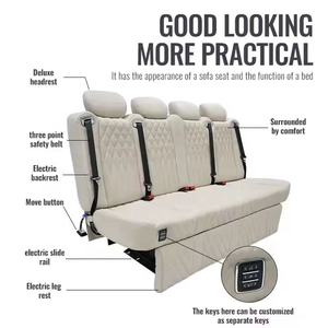 Siège inclinable automatique de luxe pour Vito V260 Sprinter Hiace voiture caravane arrière 4 places avec matériau en cuir pour lit de fourgon - Product Image 4