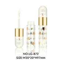 Tube de brillant à lèvres cylindrique remplissable avec sable mouvant et paillettes, flacon de gloss à lèvres mignon avec poupée intégrée, emballage cosmétique
