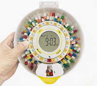Distributeur Automatique de Pilules Bluetooth à Couvercle Transparent 28 Jours, Contrôlé par Application, Rappels Sonores et Lumineux, Verrouillage Sécurisé par Clé, Écran LCD, Matériau ABS, Pour la Maison