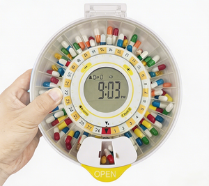 Distributeur Automatique de Pilules Bluetooth à Couvercle Transparent 28 Jours, Contrô<span class=keywords><strong>l</strong></span>é par Application, Rappels Sonores et Lumineux, Verrouillage Sécurisé par Clé, Écran LCD, Matériau ABS, Pour la Maison - Product Image 1