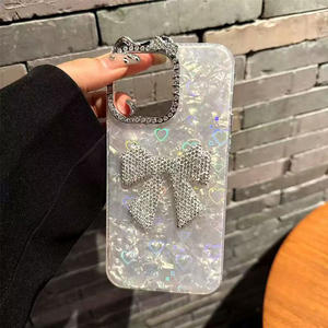 Funda para Teléfono Móvil con Purpurina y Diamantes, con Lazo Transparente, para iPhone 17 Pro Max, 15, 16 Plus, 14, 13 Pro, 12 Mini, 11, 7/8 Plus - Product Image 5