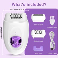 Épilateur 2 en 1 pour épilation du visage rechargeable 32 pinces à épiler pour peau lisse corps entier 2 vitesses rasoir électrique