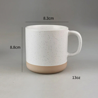 Mug à café en céramique stoneware bicolore moucheté de haute qualité avec logo personnalisé imprimé, 400 ml, cadeaux d'affaires, compatible lave-vaisselle et micro-ondes