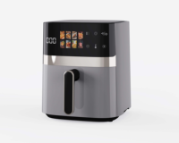Marmite ronde sans huile commerciale numérique à usage domestique écran tactile meilleure friteuse à air rotative à four intelligent