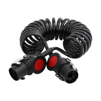 Cable de Extensión para Remolque de Camión de Servicio Pesado ABS de 7 Núcleos, Cable Espiral de Alimentación con Enchufe