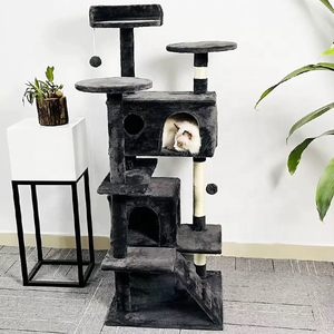Arbre à <span class=keywords><strong>chat</strong></span> d'intérieur en bois et sisal avec 2 niches - Product Image 6