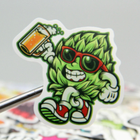 Autocollants en vinyle découpés sur mesure, résistants aux UV et imperméables, avec motifs de personnages de dessins animés sur le thème de la bière, imprimés pour voiture, ordinateur portable, bouteille d'eau