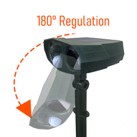 Répulsif Solaire Ultrasonique à Angle Réglable, Son Ultrasonique et Lumière LED Clignotante pour l'Extérieur, Dissuasion des Nuisibles et Animaux Sauvages