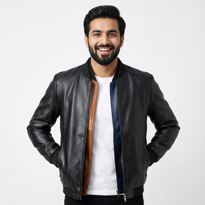 <b>Men's</b> Leather <b>Jackets</b> Solid Color Casual PU <b>Jackets</b> for <b>Men</b> Autumn Winter Plus Size Fashion Zipper <b>jacket</b> for <b>men</b> - Product Image 1