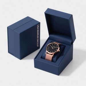 Factory Supply Recycled Materials Cardboard Paper Matte <b>Black</b> Two-Piece High-End Rigid Watch Gift <b>Box</b> Custom UV Matt Embossing - Product Image 4