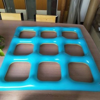 Ensemble de jeux de piscine personnalisés - Jeu de Tic Tac Toe gonflable pour piscine avec 10 balles en PVC, utilisation en extérieur et en intérieur