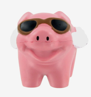 Porte-clés anti-stress personnalisé en forme de cochon volant, idéal pour les événements promotionnels sur le thème de l'aviation