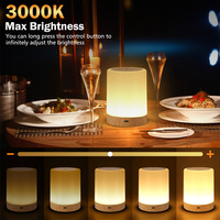 Veilleuse LED tactile intelligente, grain de bois coloré, rechargeable, minuterie, lampe de chevet, lampe de table pour extérieur, intérieur, camping