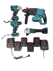 Juego de Herramientas Inalámbricas Profesionales para Uso Industrial, Kit de Herramientas 4 en 1 con Batería de Iones de Litio, Taladro Inalámbrico, Martillo Angular HYHKI401 Elect - Product Image 5