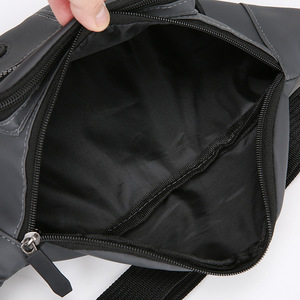 Men's Waist Bag Multi Functional Zippered Chest Bag Soft Coating Material Everyday Outfits Gray Black Military Green Dark Blue - Product Image 4